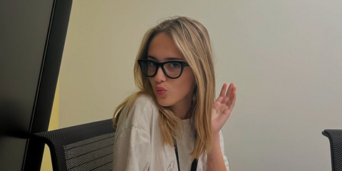 Actress Julia Butters was seen wearing black Ray-Ban Meta Skyler RW4010 601/CH Photochromic Smart Glasses in her Instagram post, July 2025. Shop online now on Pretavoir