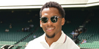 Dutch footballer Jurrien Timber was seen wearing silver Saint Laurent SL 747 002 sunglasses at the Wimbledon Tennis Championships 2025.