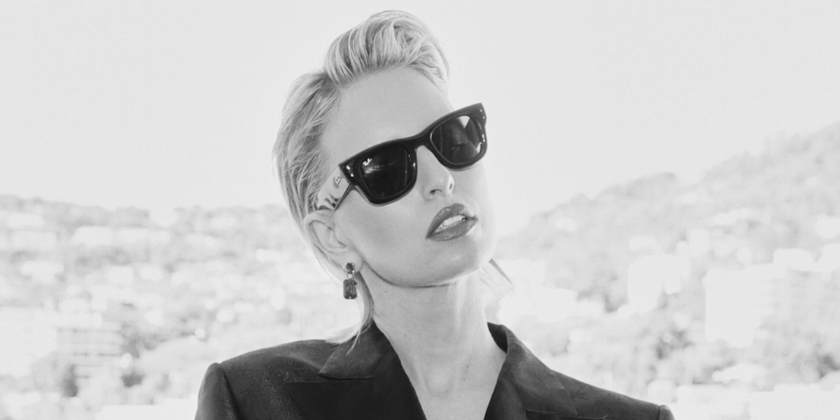 Karolina Kurkova was seen wearing black Ray-Ban Mega Wayfarer RB 0840S 901/31 sunglasses at the 2025 Cannes Film Festival