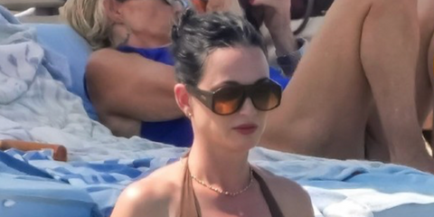 Katy Perry was seen wearing brown Chloe CH0347S 001 sunglasses with brown gradient lenses in St. Tropez, July 2026.