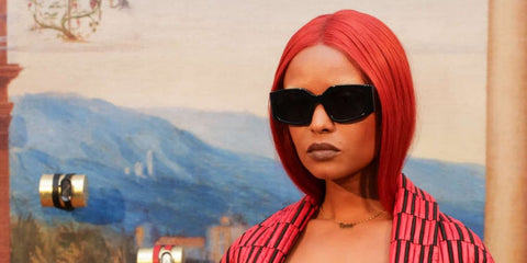 Singer-songwriter Kelela was seen wearing black Ferragamo SF1101S 001 sunglasses at the launch ing event of Ferragamo Eyewear Fall/Winter 2023 collection. Shop online now on Pretavoir