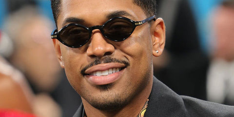 Kelvin Harrison Jr. was seen wearing black Cartier CT0540S 001 diamond-shaped sunglasses at the 2025 Met Gala