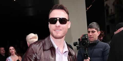Turkish actor Kerem Bursin was seen wearing tortroiseshell Dolce&Gabbana DG4354 502/73 aviator sunglasses at the Dolce & Gabbana Fall/Winter 2026 fashion show during Milan Fashion Week.