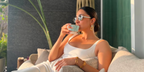 Bollywood actress Kiara Advani was seen wearing silver Saint Laurent Sun SL 692 002 round sunglasses in her Instagram post