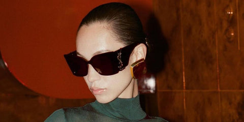 Kiko Mizuhara wears Saint Laurent Sun Blaze SL M119 001 sunglasses in an editorial page of i-D Japan