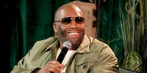 Rapper and activist Killer Mike was seen wearing white gold and brown Dita Mach Five DRX 2087 I sunglasses while speaking onstage at at Spotlight: Doechii at GRAMMY Museum L.A. in December 2024.