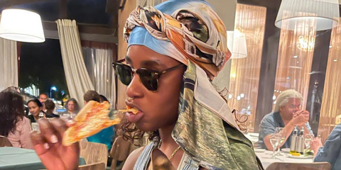 Kirby Howell-Baptiste was seen wearing the iconic tortoisheshell Ray-Ban Clubmaster Classic 3016 W0366 half-rim sunglasses in her Instagram post, June 2022