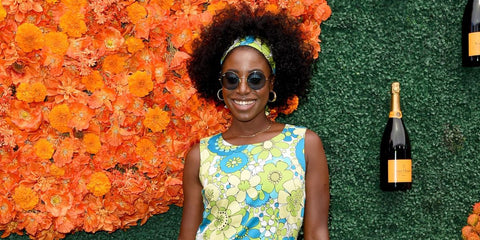 Kirby Howell-Baptiste was seen wearing gold Ray-Ban Oval RB 1970 9196/31 round sunglasses at the Veuve Clicquot Polo Classic in California, October 2011