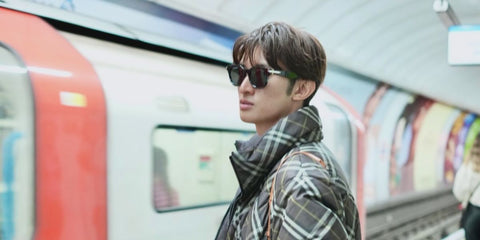 Japanese singer and actor Koji Mukai was seen wearing black Burberry BE4439 3001/87 sunglasses in London, September 2025. Shop online now on Pretavoir