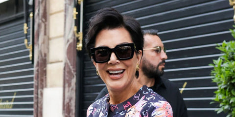 Kris Jenner wears Bottega Veneta BV 1212S 001 Black Sunglasses