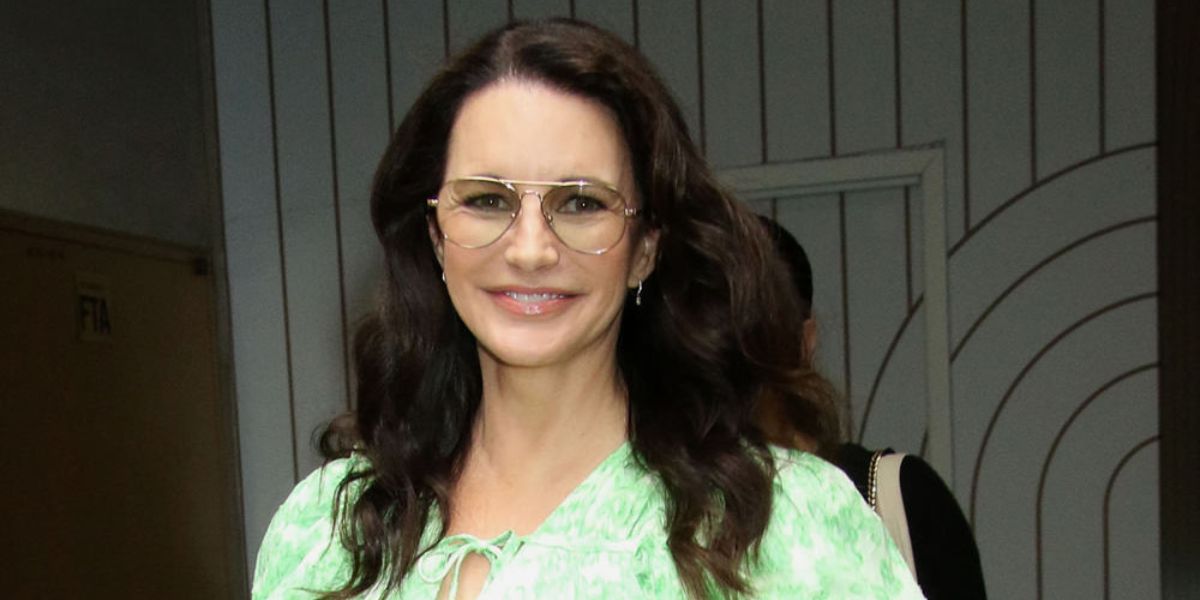 Kristin Davis was seen wearing gold Ray-Ban RB 6489 2500 aviator optical glasses outside The Today's Show promoting And Just Like That, June 2023