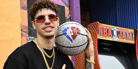 LaMelo Ball is seen wearing Cartier CT0271S 004 sunglasses with red lenses