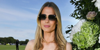 Lady Amelia Spencer was seen wearing gold Clash de Cartier CT0545S 001 rimless sunglasses with grey gradient lenses at the Cartier Queen's Polo Cup 2026 in Egham, England.