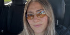 Spanish footballer Laia Aleixandri of FC Barcelona Femeni was seen wearing gold Miu Miu MU A50S 5AK7R1 sunglasses with yellow gradient lenses in a social media post.
