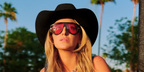 American country singer Lainey Wilson was seen wearing dark tortoise Tom Ford Bronson TF1044 52S sunglasses with red lenses in her Instagram post, Junr 2026.