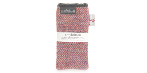 Amy Britton Landscape Harris Tweed Sea Pink Soft Case