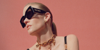 Dutch model Lara Stone was seen wearing black Versace 4496U GB1/87 sunglasses in the Versace Eyewear Spring/Summer 2025 campaign. Shop online now on Pretavoir