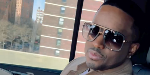 Actor Larenz Tate was seen wearing black and gold Dita Mach Five DRX 2087 A aviator sunglasses in his Instagram reel, June 2023. Shop online now on Pretavoir