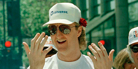 Basketball legend Larry Bird was seen wearing Porsche Design 8478 'Gold Edit' Three Lens Set Edition sunglasses. Shop online now on Pretavoir