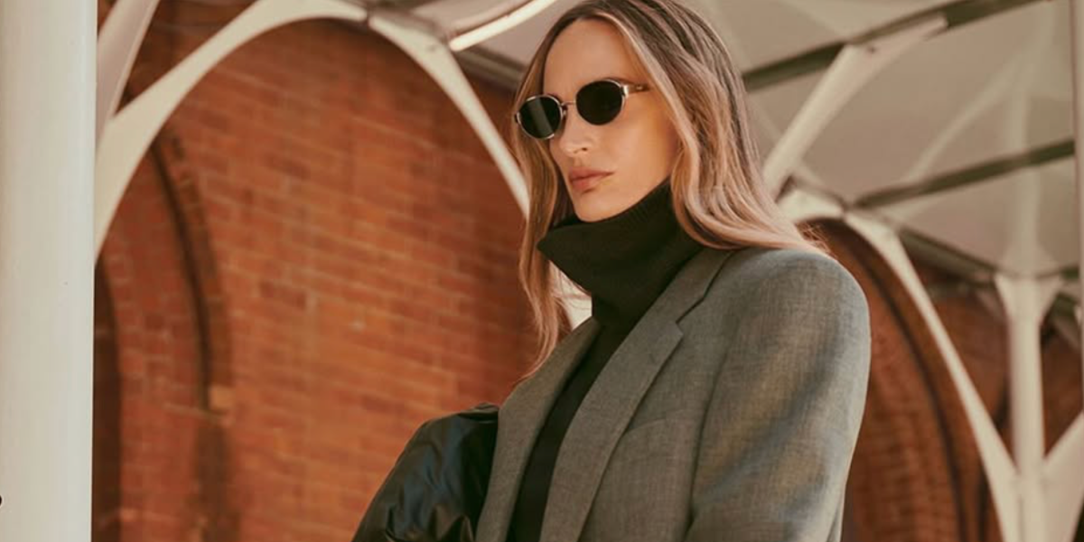 Lauren Santo Domingo was seen wearing gold Saint Laurent Sun SL 692 003 round sunglasses in her Instagram post, September 2024