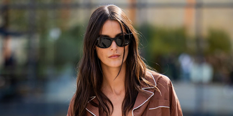 French model Leia Sfez was seen wearing black Ray-Ban Mega Balorama RB 2289 901/31 sunglasses at the Prada Spring/Summer 2026 fashion show during Milan Fashion Week. Shop online now on Pretavoir