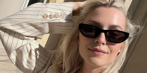 German model Lena Gercke was seen wearing black Saint Laurent Sun SL M126 001 sunglasses in her Instagram post, August 2025.