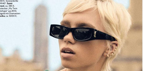 German model and content creator Lena Mantler was seen wearing black Saint Laurent SL M140 001 sunglasses in an InStyle Germany Social Star feature, October 2024.