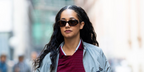 French influencer Lena Mahfouf, widely known as Lena Situations, was seen wearing tortoiseshell Miu Miu MU B09S 14L20V sunglasses during Milan Design Week, April 2026.