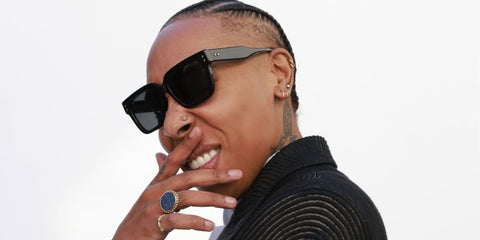 Lena Waithe was seen wearing Gucci GG1084S 001 sunglasses to the 2025 Golden Globe Awards