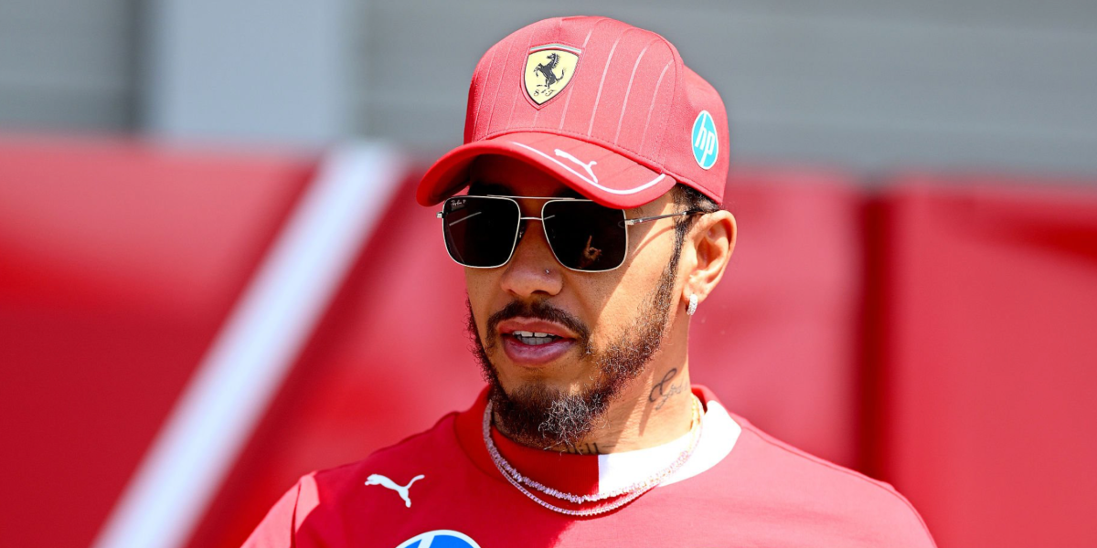 Lewis Hamilton was seen wearing silver Ray-Ban Ari RB 3758 003/81 square aviator sunglasses with grey Polarised lenses at the 2025 F1 Grand Prix of Japan. Shop online now on Pretavoir