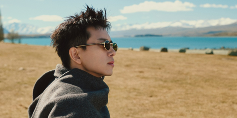 Chinese actor Li Xian was seen wearing gold and tortoiseshell Prada PR B53S 5AK09Z round sunglasses in New Zealand, October 2025. Shop online now on Pretavoir