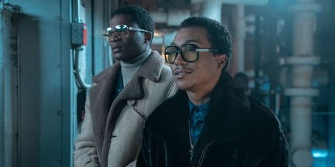 Demetrius "Lil Meech" Flenory Jr. is seen wearing a vintage/personalised Cazal Legends Mod 607 1 glasses in the Black Mafia Family (BMF) series