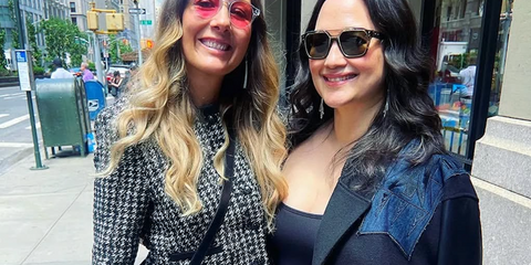 Lily Gladstone (right) is seen wearing Akoni Discovery AKS 509B sunglasses in New York City