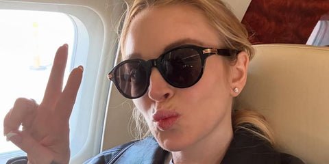 Lindsay Lohan was seen wearing black Cartier CT0395S 001 sunglasses in her Instagram post, April 2025. Shop online now on Pretavoir
