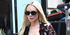 Lindsay Lohan was seen wearing black Gucci GG1579S 001 round sunglasses on the set of new Hulu series Count My Lies in Brooklyn, New York City, April 2026