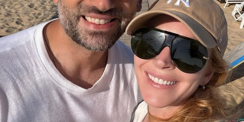 Lindsay Lohan was seen wearing dark tortoise Loewe Slim LW40192U 30N shield sunglasses with green lenses in her Instagram post, July 2026.