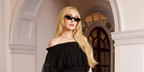 Lindsay Lohan was seen wearing black Saint Laurent Sun SL 557 Shade 001 sunglasses at the Freakier Friday press tour in London, August 2025. Shop online now on Pretavoir