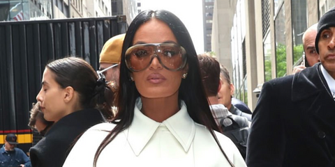 Lisa Barlow of The Real Housewives of Salt Lake City was seen wearing havana Gucci GG2164S 004 sunglasses with light brown lenses as she was arriving to NBC Universal Upfront event at Radio City Music Hall in New York City, May 2026.