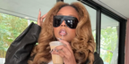 Lizzo was seen wearing black Miu Miu MU A01S 1AB5S0 sunglasses in her Instagram post, ahead of the Coachella weekend in April 2026.