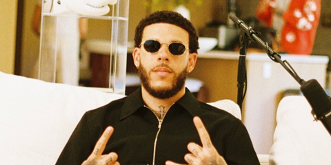 Basketball player Lonzo Ball of Cleveland Cavaliers was seen wearing gold Saint Laurent SL 799 003 sunglasses in his Instagram post, July 2026.