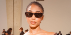 Lori Harvey wore black Balenciaga BB0345S 001 sunglasses at the Balenciaga Spring Summer 2027 show during Paris Fashion Week.