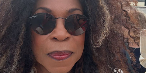 Actress Lorraine Toussaint was seen wearing black Ray-Ban Round Metal RB 3447 9199/31 sunglasses in her Instagram post, April 2025.