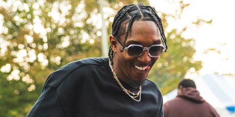 Former professional basketball player Lou Williams was seen wearing transparent and black Ray-Ban RB 4361 6477/11 sunglasses with dark grey lenses in his Instagram post