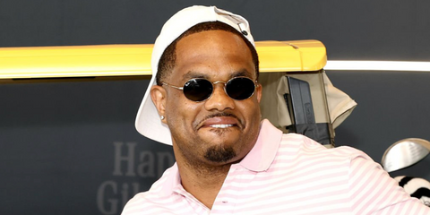 Comedian Lou Young III was seen wearing gold Ray-Ban RB 3547N 001 Oval sunglasses at the New York premiere of Netflix's "Happy Gilmore 2", July 2025.