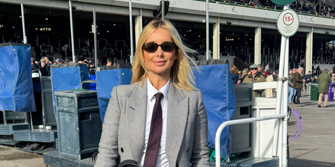 Singer Louise Redknapp was seen wearing tortoiseshell Ray-Ban RB 2232 954/62 sunglasses at the William Hill Showcase 2025.