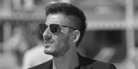 Italian actor Luca Marinelli was seen wearing black Persol Cellor 3105S 1128/71 sunglasses.
