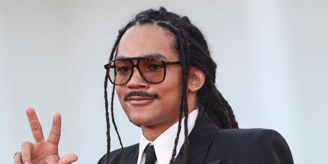 Luka Sabbat was seen wearing tortoiseshell Saint Laurent Sun SL 596 Dune 003 aviator sunglasses at the Venice Film Festival 2025. Shop online now on Pretavoir