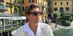 Lukas Gage was seen wearing tortoiseshell Giorgio Armani AR8184U 5988/02 sunglasses with blue lenses in his Instagram post, August 2023