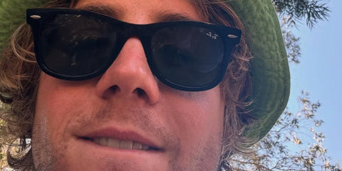 Lukas Gage was seen wearing the iconic Ray-Ban Wayfarer 2140 901 Black sunglasses in his Instagram post