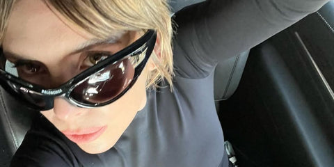 Swedish singer Lykke Li was seen wearing black Balenciaga BB0317S 001 sunglasses in her Instagram selfie, December 2023. Shop online now on Pretavoir